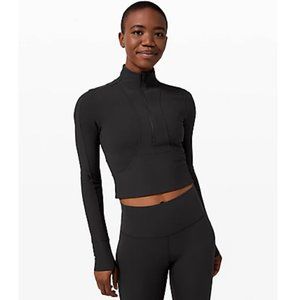 Lululemon Take It In Stride 1/2 Zip Size 6 Black
